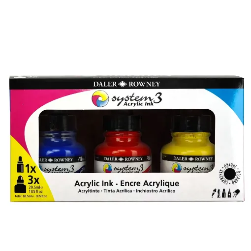 Picture of System 3 Acrylic Ink Introduction Set (3 x 29.5ml)