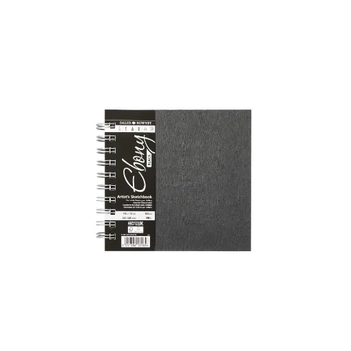 Picture of Daler Rowney Ebony Sketchbook Wire-bound Black 160g 14x14cm - 40 Sheets