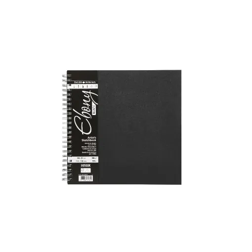 Picture of Daler Rowney Ebony Sketchbook Wire-bound Black 160g 30x30cm - 40 Sheets