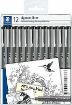 Picture of Staedtler Pigment Fine Liner Pack of 12 Assorted Line Widths